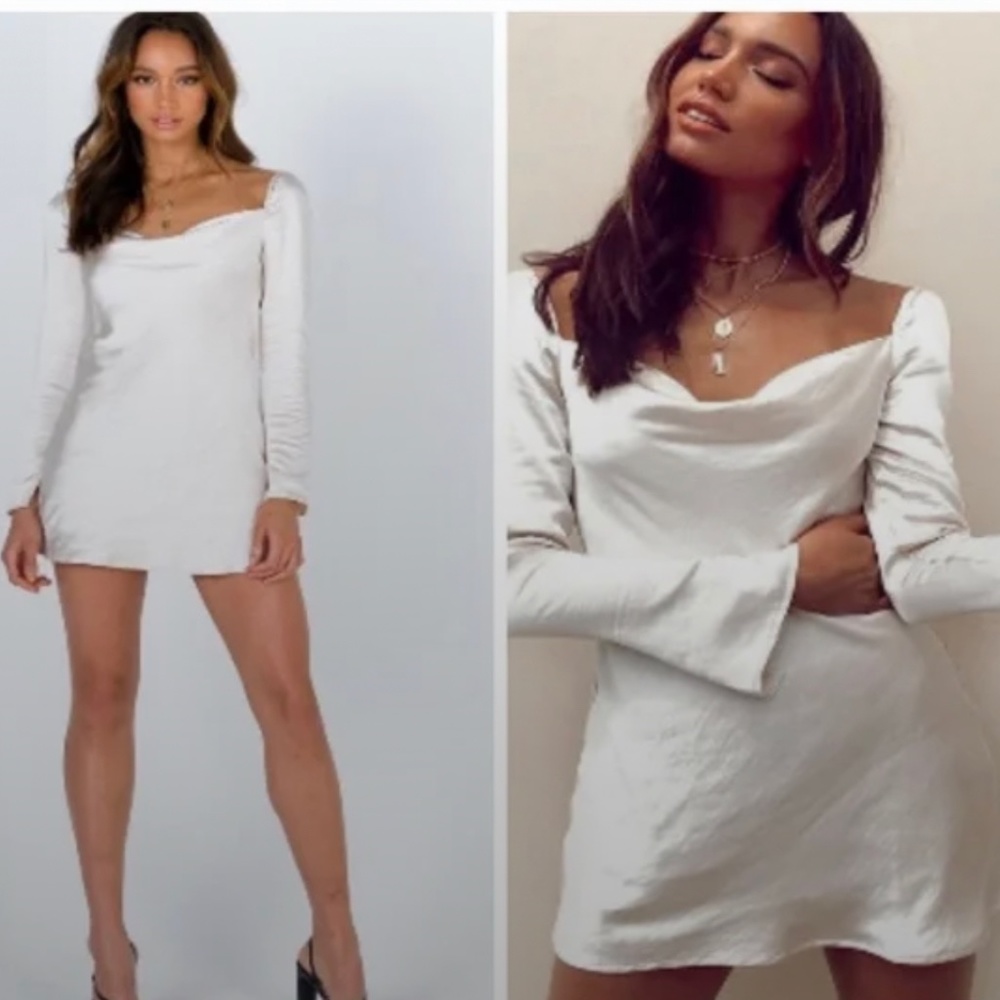 Champagne satin mini dress Princess Polly